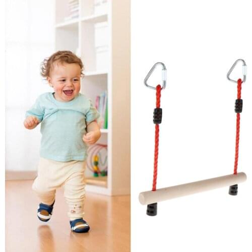 Kids Outdoor Swing Games Toys 16'' Trapeze Swing Bar Heavy Duty Rope and Hook Swing Set Accessories Kids Climbing Frame Rods