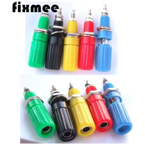 Fixmee 20 PCS new 5 color amplifier speaker terminals 4MM Binding Post JACK FOR Speaker Banana Plug Test probe Connector