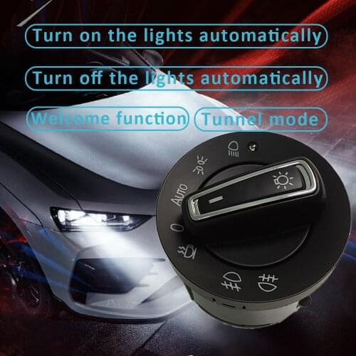 Car headlight switch for Skoda Octavia Yeti Superb automatic headlamp module for Spaceback Rapid KAMIQ foglamp control button