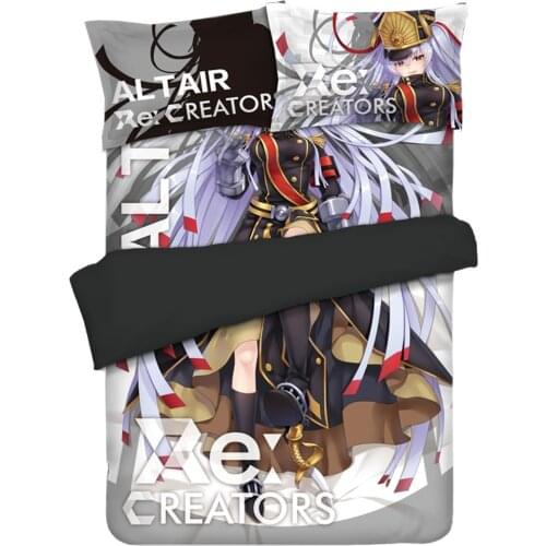 Anime JK Bedding Sets Re:CREATORS Altair Uniform Princess Cosplay Comforter Set Anime Manga Clear Pattern Washable Home Decor