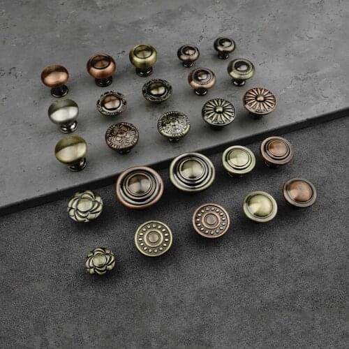 Red/Green Bronze Antique Furniture Handle Modern Room Cabinet Door Handle Zinc Alloy Single Hole Wardrobe Knob Home Decoration