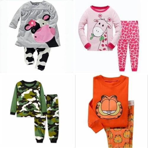 Hot Sell Children Pajamas Sets Girl Pyjamas Sleepwear Baby Boys Clothing Bottom T-Shirts Kids Nightwear Home Sport Suit