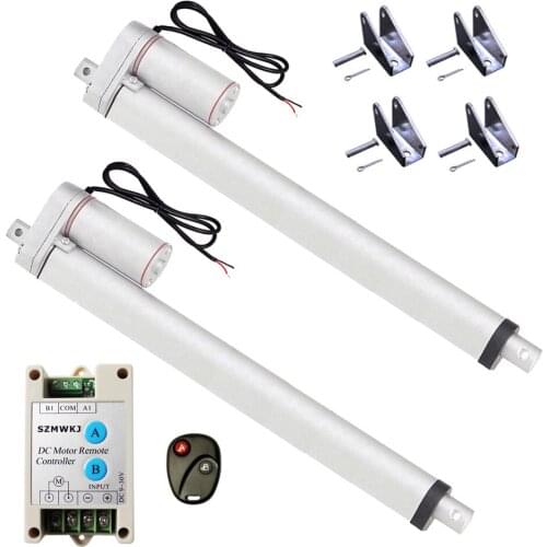 Set of 2PCS 400mm 16" Stroke 330lbs Linear Actuator W/ Brackets W/ Wireless Control System Kit for Electric Sofa/Bed/Window Door
