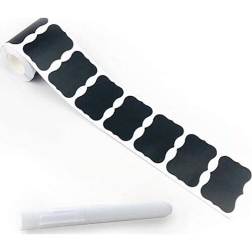 New 50 roll /lot 120 stickers/roll Waterproof Label Stickers Black Label Sealed Jar Storage Product Blackboard Labe