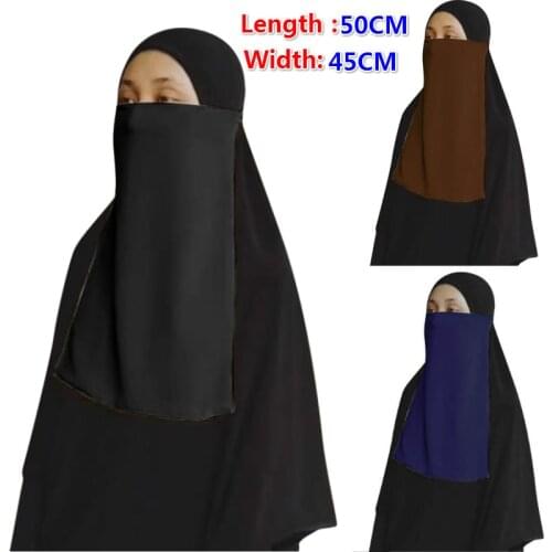 Single Layer Niqab Nikab Hijab Veil Ramadon Islamic Muslim Dubai Women Burqa Scarf Ara Prayer Shawl Headband Jalabiya Jilbab
