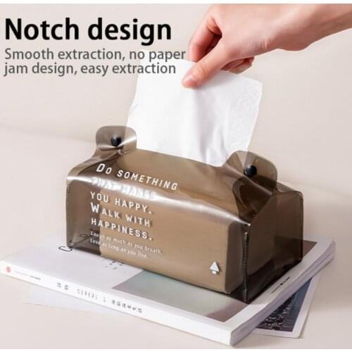 Tissue Case Box Container Clear PVC Rectangle Napkin Organizer Napkin Tissue Holder Papers Bag Cosmetic Box Pouch Organizer