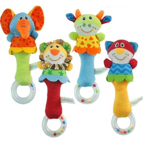 New Cute Baby Rattles Plush Animal Hand Bells Baby Toys Ring Bell Toy Newborn Infant Early Educational Doll Gifts brinquedos