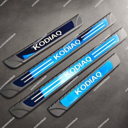 FIT For Skoda Kodiaq 2017 2018 2019 Accessories car door sill cover trim anti-scuff plate Threshold pedal exterior scuff