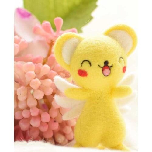 DIY Non Finish Lovely Cute Cartoon Wool Felt Craft Poked Handcraft Needle Wool Kits Material Bag Pack Doll For Girls