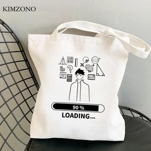 Haikyuu shopping bag bolso shopper tote bolsa grocery shopper bag woven bolsa compra bolsas reutilizables sac toile