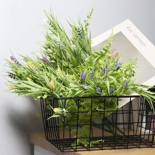 Interior Decoration Simulation Plastic Flower Hanging Frost Spring Grass Lavender Restaurant Hotel Study Room Simulation Flower
