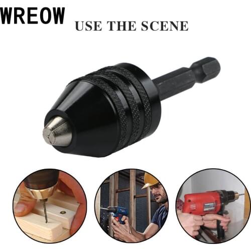 1/4" Universal Conversion Hex Shank Keyless Drill Chuck Quick Change Adapter 0.3-8mm Electric Drill Accessories For Power Tool
