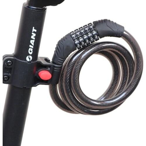 Bike Lock Universal Theft Spiral Steel Cable Stainless Coil Chain 5Digit Password Motorcycle Folding Mountain Bicycle Accessorie