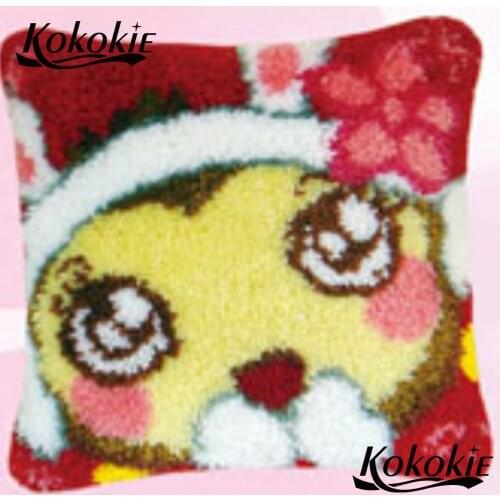 Latch hook rug pillow kits monkey cartoon 3d carpet needlework Patchwork Pillowcase counted cross stitch kits for embroidery