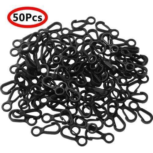 50pcs Small Flag Pole Snap Clip Hooks Attachment Cord Ends Lock For Bag Parts Outdoor Camp Clothesline Rope Hook Accessories
