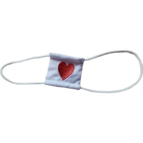 Women Girls Japanese Anime Cosplay Costume School Girl Eyeshade Red Heart Embroidered Single Eye Mask Elastic Blindfold