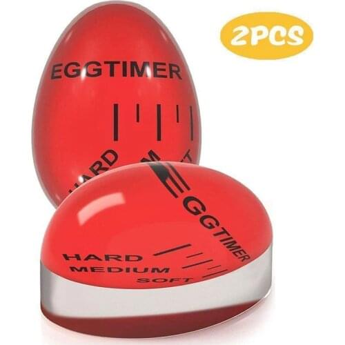 1/2pcs Egg Perfect Color Changing Timer Yummy Soft Hard Boiled Eggs Cooking Kitchen Eco-Friendly Resin Egg Timer Red timer tools
