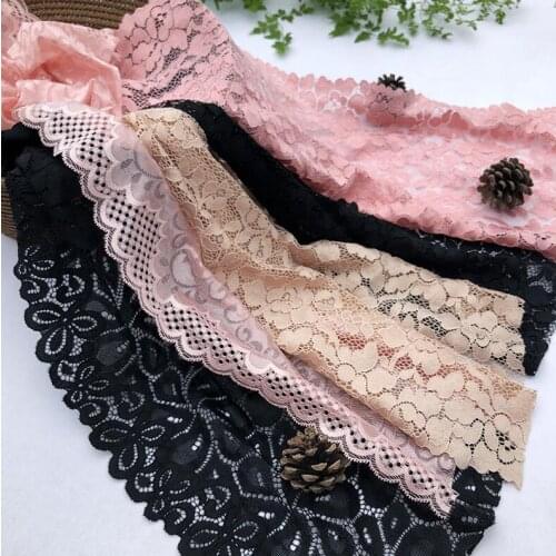 1 Meter Flower Elastic Lace Fabric Sewing Pink Black Beige Lace Stretch Lace Trim DIY Garment Underwear Bra Clothes Accessories