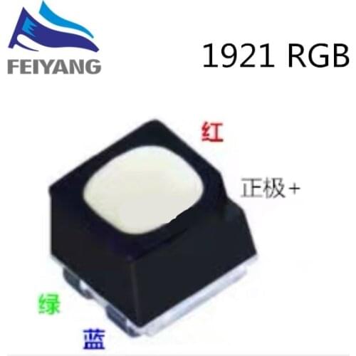 100pcs 1921 RGB POWER TOP 2020 2121 SMD SMT PLCC-2 LED Common Anode Red Green Blue New light-emitting diodes RGB