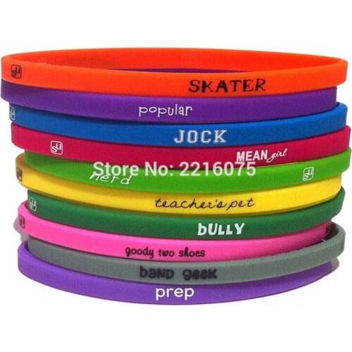 300pcs Status Update Bands Cliques Pack Skinny wristband silicone bracelets free shipping by DHL express