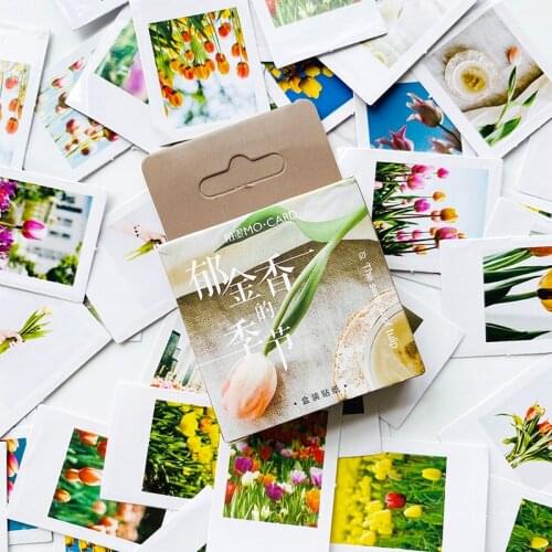 46pcs/Pack Fresh The Season Of Tulip Sticker DIY Sticker Stick Label Notebook Album Diary Decor