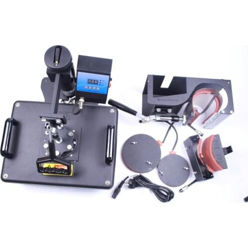 5 in 1 heat transfer machine sublimation machine for Mug Plate T-shirt Hat printing Heat press machine 110V/220V