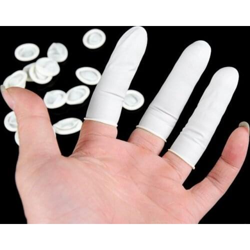 50PCS Jewelry Gloves Practical Disposable Anti Static Rubber Latex Finger Cots Off Jewelry packaging Extension Tool Accessories