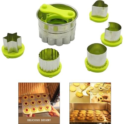 6 Pieces Stainless Steel Cookie Cutter Vegetable Flower Shape Cake Cutting Mold Set