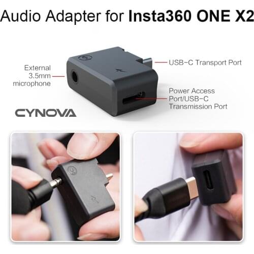 Audio Adapter for Insta360 ONE X2 Mic Adapter Microphone Charging Cable Connector for Insta360 one x2 Panoramic Camera Accessory