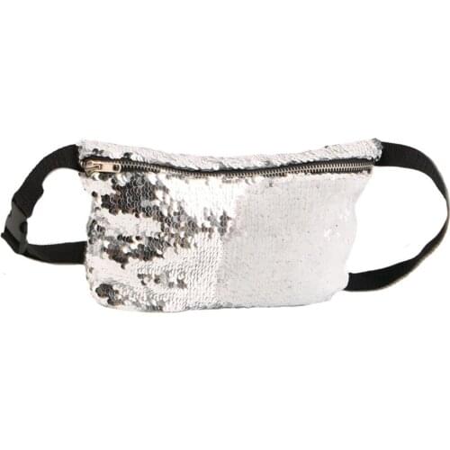 Women Sequin Glitter Shiny Waist Pack Belt Shoulder Bag Multifunction Pouch Purse Best Sale-WT