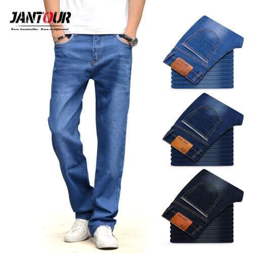 Brand Jeans Men High quality Winter Thick Loose Straight Denim Pants mens Trousers Business Cowboys Stretch Big size 40 42 44
