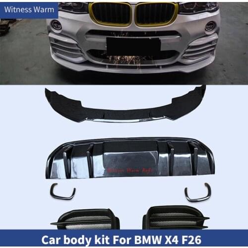 Carbon Fiber FRP car body kit Front Bumper Lip Rear Diffuser Spoiler Splitters fog light cover for BMW F26 X4 2015-2016