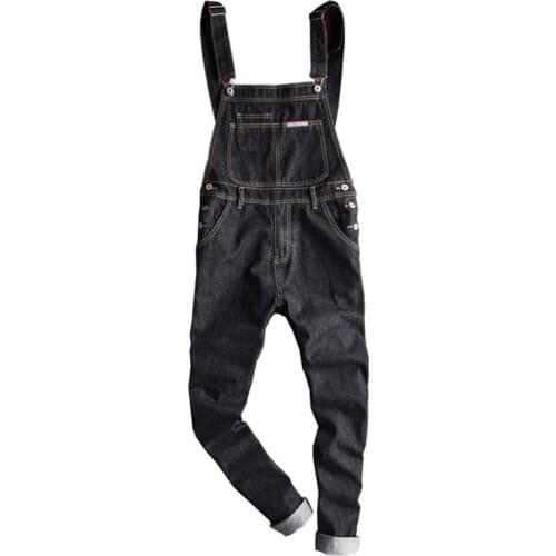 Hot 2020 Mens Modis Oversized Denim Workwear Mens Denim Bib Pants Mens Slim Pants Suspenders Size S-5XL Free shipping