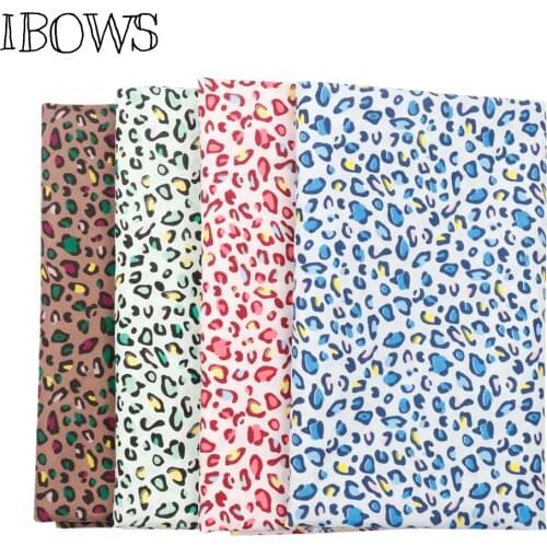 45cm*150cm Cotton Fabric Colorful Leopard Printed Cloth Sewing Quilting Fabrics for Patchwork Needlework DIY Handmade Material