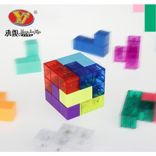 Toy Magnetic Cubes Building Block 3D Magnet Tile 7Pcs Set Puzzle Speed-Cube with 54pcs Guide Cards IntelligenceToy Drop Shipping