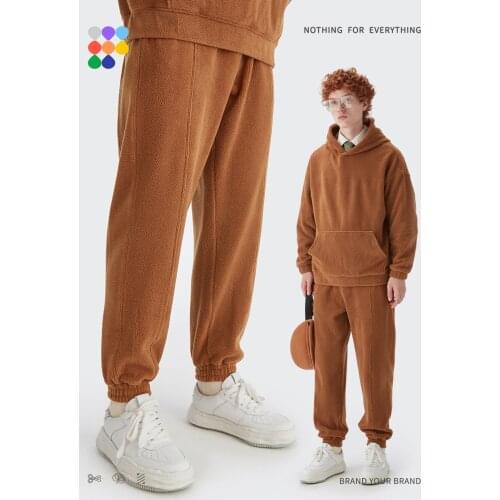 INFLATION Polar Fleece Sweatpant Men Women 2021 Winter Thick Warm Joggers Pants Men Solid Casual Fleece Pants Unisex