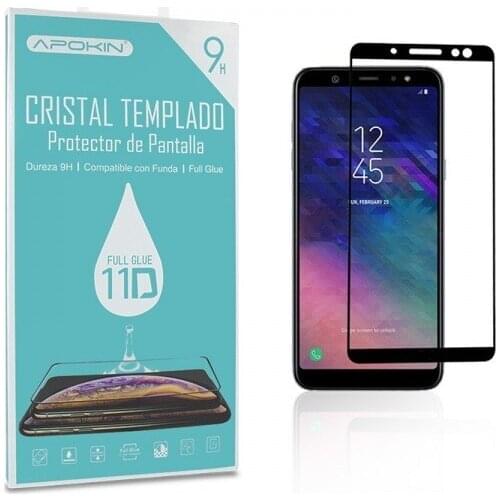 Tempered glass Full Glue 11D Premium Samsung Galaxy A6 2018 curved screen Protector Black