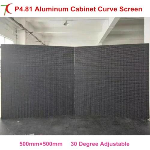 Curve screen P4.81 outdoor 500*500mm waterproof die-casting aluminum cabinet led display