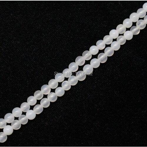 Mini. order is $7! Wholesale is 95pcs,4mm White Agates Round Loose Beads 15"