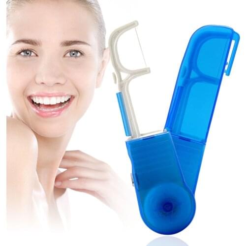 Oral Cleaning Reusable Dental Floss Holder Unisex With 1 Roll Dental Floss Pick(98.4 Inch) Compact Size Easy Carry Replacement
