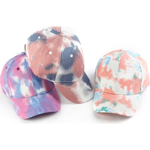Fashion Tie-Dye Baseball Caps Men Women Casual Hat Travel Sport Trucker Cap Autumn Dad Hat Plain Curved Sun Visor Baseball Cap