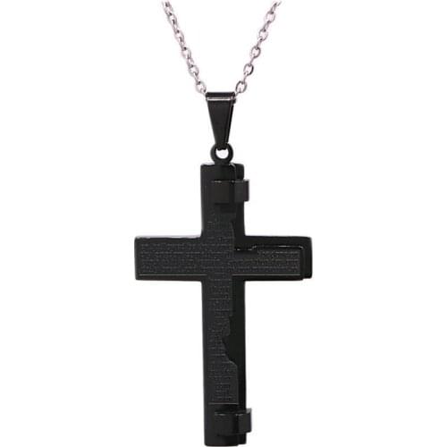 High Quality Stainless Steel Cross Pendant Necklace Mens Cross Necklace Jewelry Gift