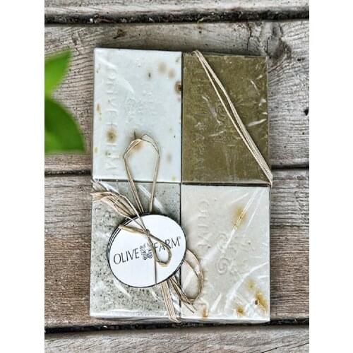 Soap Set of 4 Laurel Oil Soap 100 g Organic Olive Oil Soap Chamomile 90 g Organic Olive Oil Soap orange 90 g Clay Soap 100 g