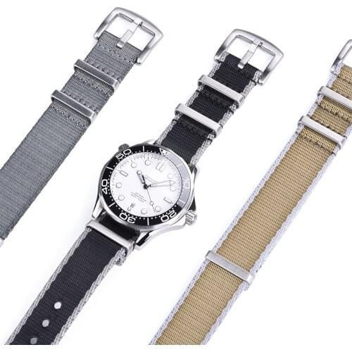 Nylon Nato Watch Strap 20 22mm Watchband For James Bond 007 Military Seatbelt Watch Band For Omega Rolex Accessories Replacement
