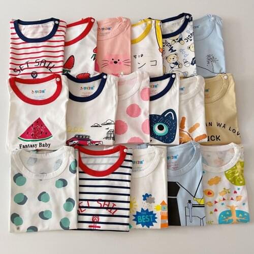 2021 New Girls T-Shirt Boys Short Sleeve Tee Tops Kids Cartoon Printing Clothes Children Birthday Partywear Toddler Boy Clothes