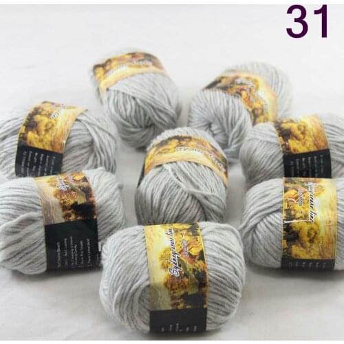 New Sale 8SkeinsX50g Womens Knit Scarves Shawls Rainbows Wool Crocheting Yarn Silver Gray 831