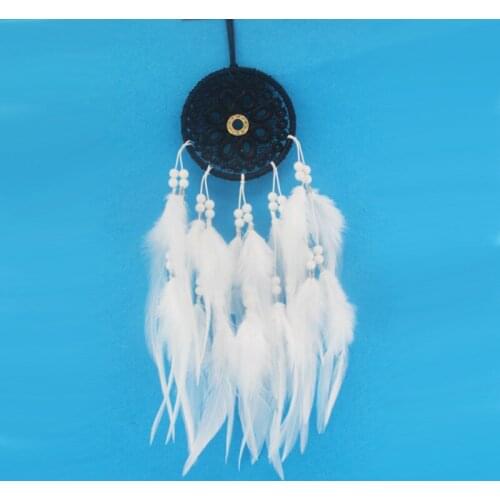 New Black or White Dream Catcher handmade Dreamcatcher with feathers for home wall decorations Ornament