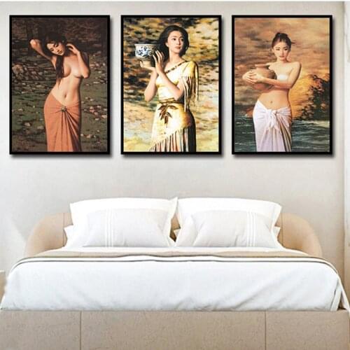 Famous Sexy Woman Canvas Posters Classical Abstract Wall Art Canvas Paintings Modern Decorative Picture Living Room Decoration