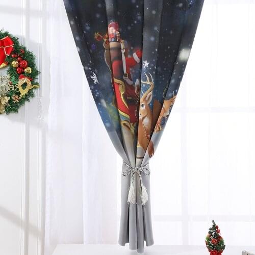 Christmas Curtain Tulle Window Treatment Voile Drape Valance 1 Panel Fabric for Living Room Bedroom Tulle Voile Drape Curtains