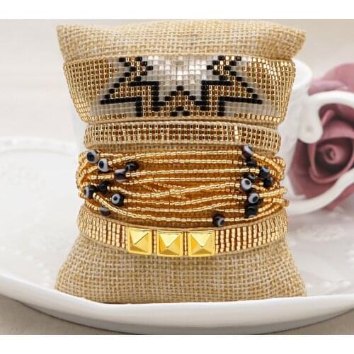Rttooas MIYUKI Beads Bracelets Set For Women Crystal Bead Tassel Bracelet Pulseras Mujer 2020 New Arrival Female Jewelry
